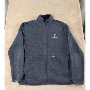 FIGS Men On-Shift Sweater Heather Scrub Jacket Men L Gray Fleece Full Zip EUC